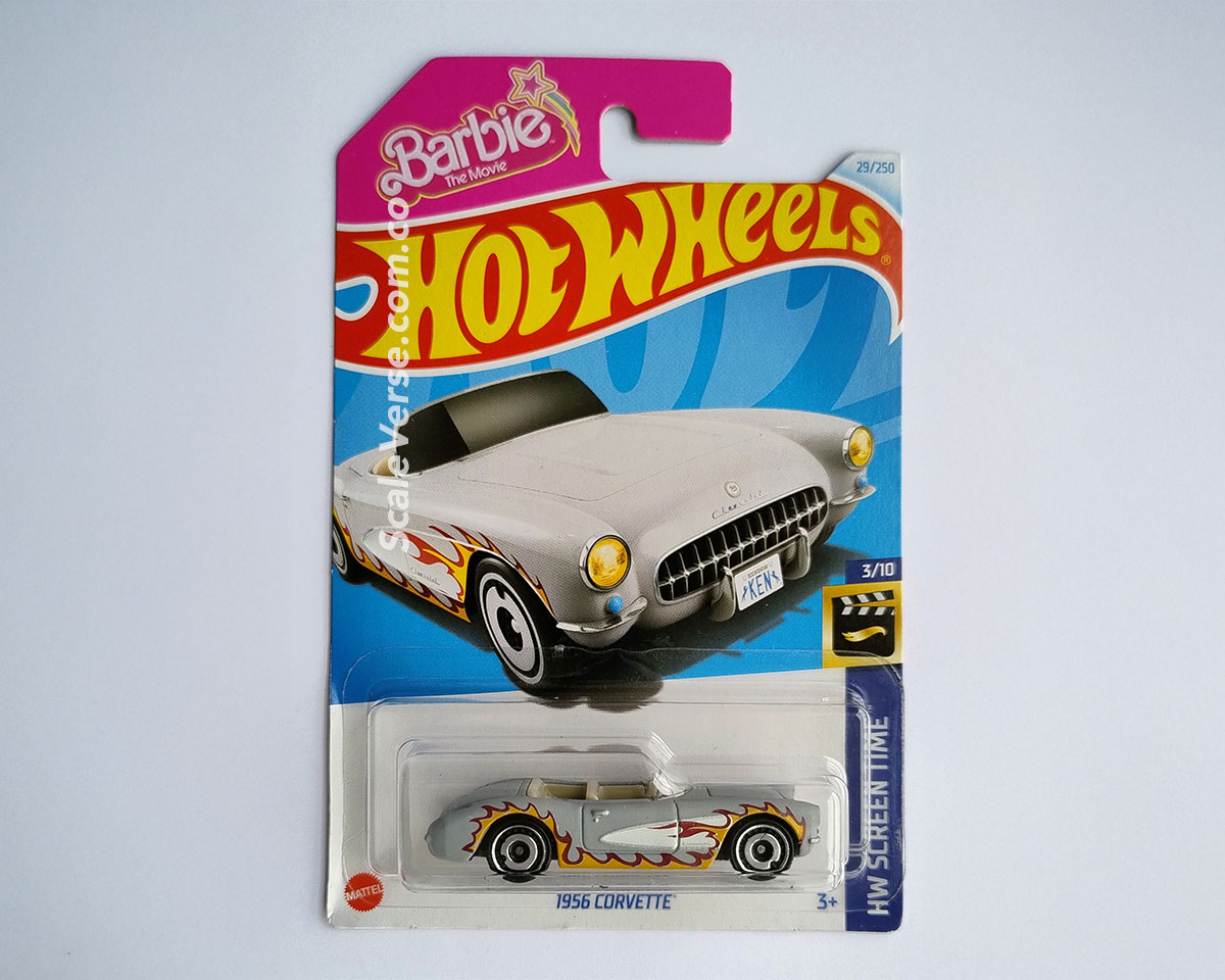 Hot Wheels Corvette 1956 Ken y Barbie en blister, colección 2025 ScaleVerse