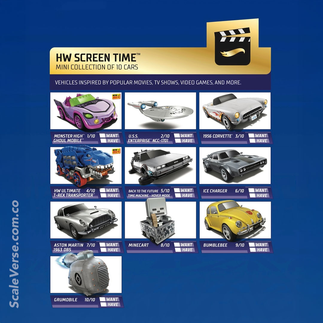 Portada Serie HW Screen Time 2024 Hot Wheels ScaleVerse