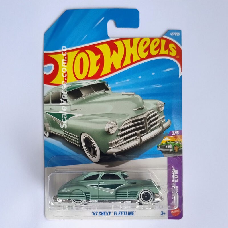 Hot Wheels 47 Chevy Fleetline verde perlado Layin Low 2026 escala 1:64 en blister
