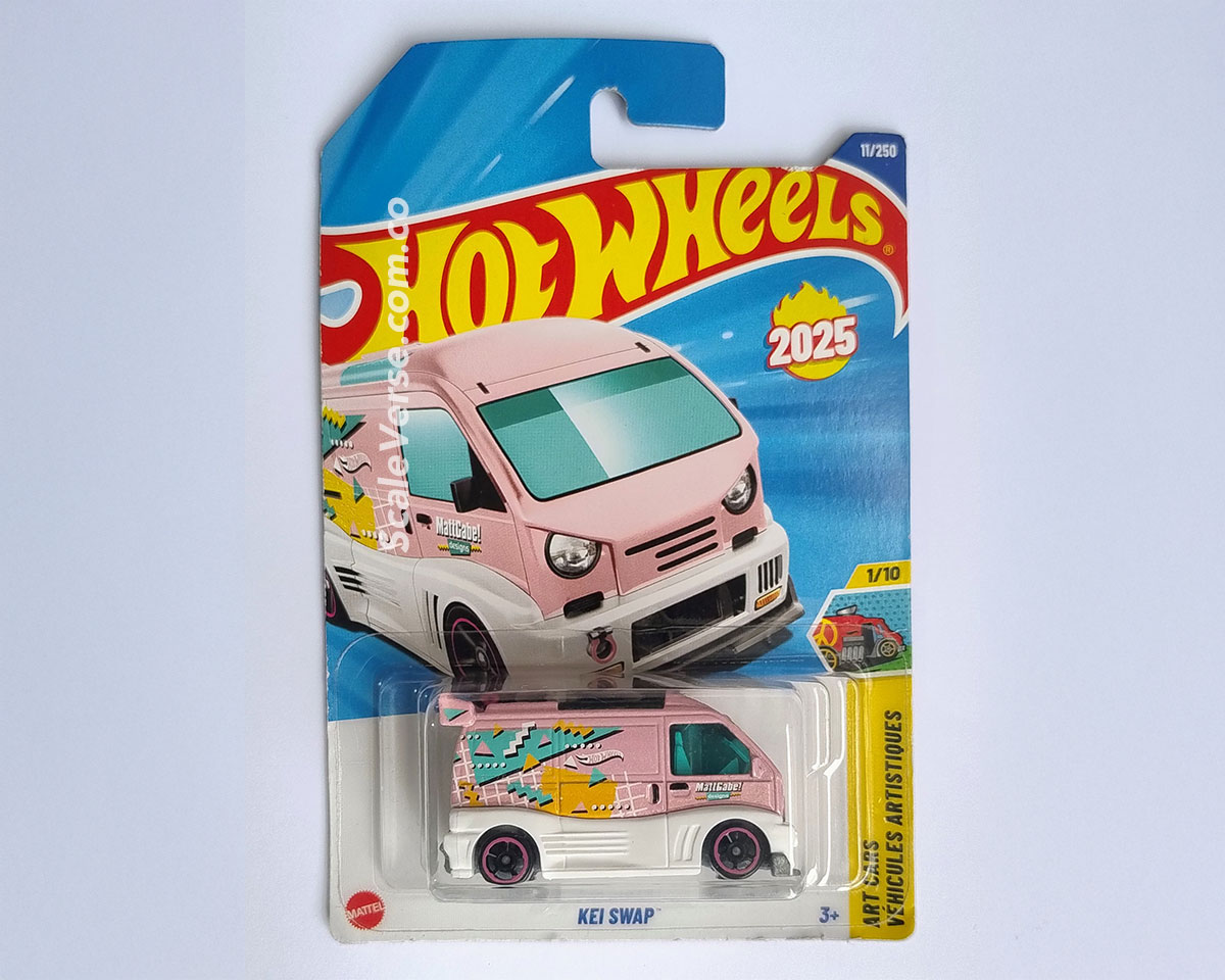 Hot Wheels Kei Swap rosado HW Art Cars 2025 primera edición escala 1:64 en blister