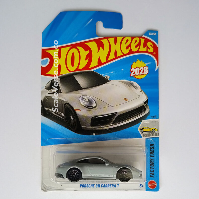 Hot Wheels Porsche 911 Carrera T Gloss Gray Factory Fresh 2026 escala 1:64
