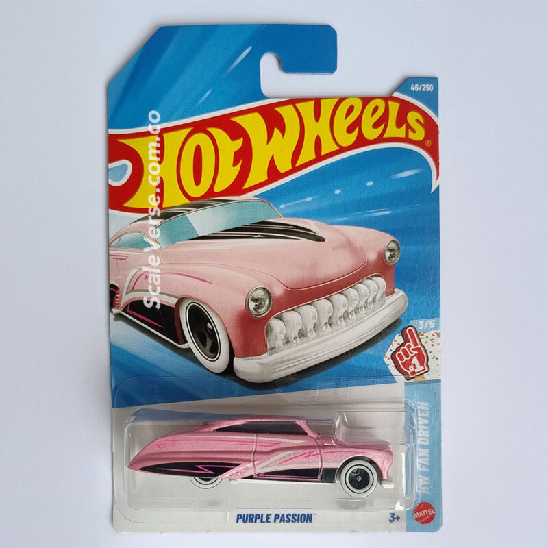 Hot Wheels Purple Passion rosa perlado HW Fan Driven 2026 escala 1:64 en blister