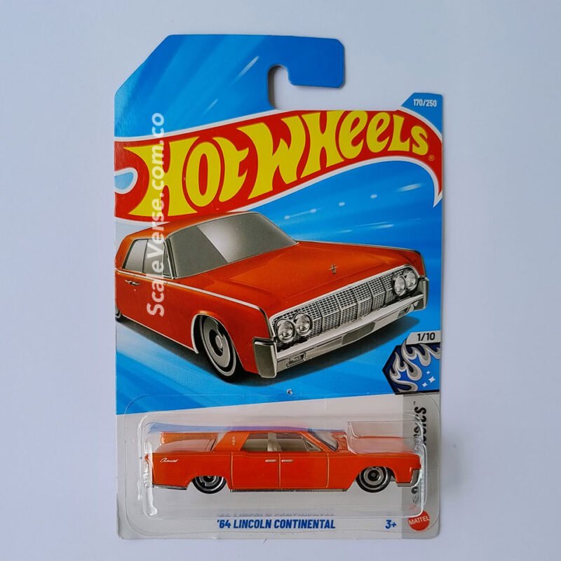 Hot Wheels ´64 Lincoln Continental 2026 de la serie Cool Classics, vehículo casting en pintura naranja a escala 1:64.