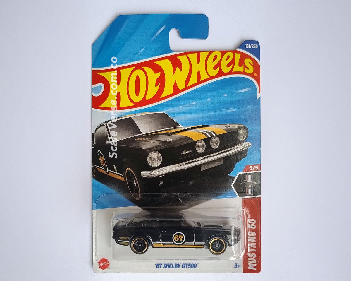 Hot Wheels '67 Shelby GT500 2025 de la serie Mustang 60th, vehículo casting clásico muscle car.