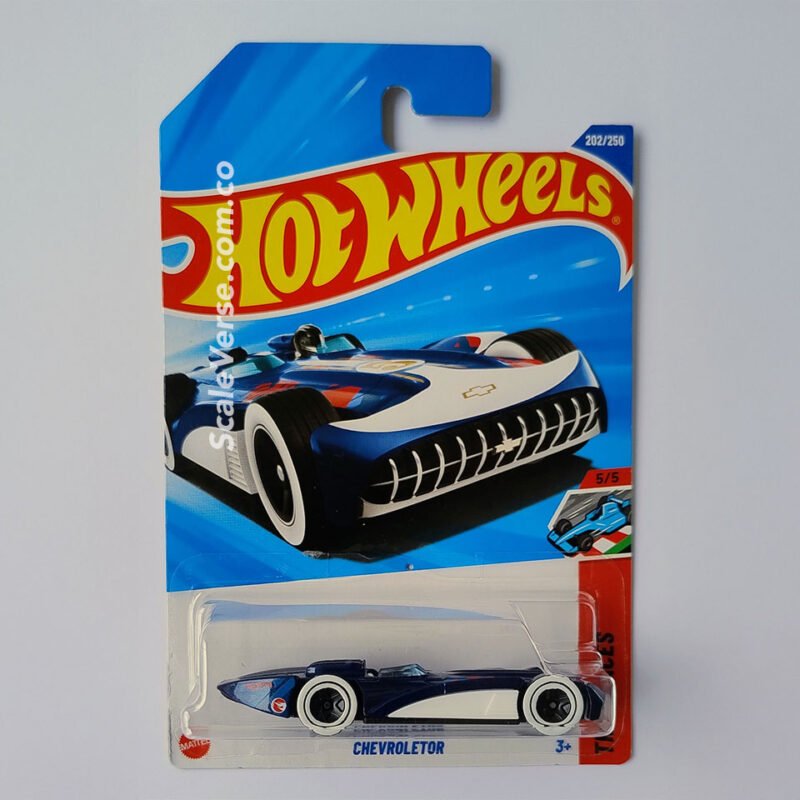 Hot Wheels Chevroletor 2025 de la serie Track Aces, vehículo casting de carreras y edición Treasure Hunt.