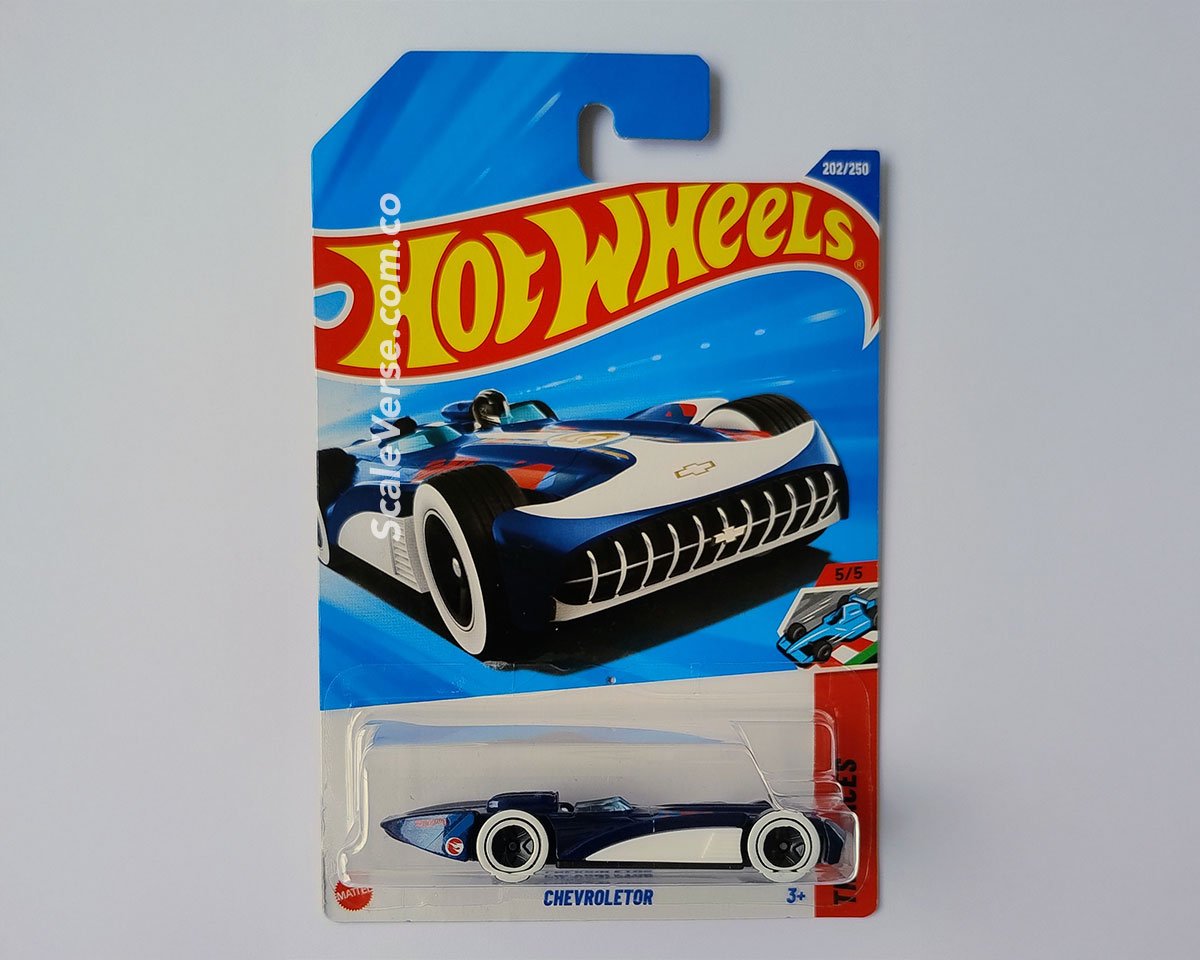 Hot Wheels Chevroletor 2025 de la serie Track Aces, vehículo casting de carreras y edición Treasure Hunt.